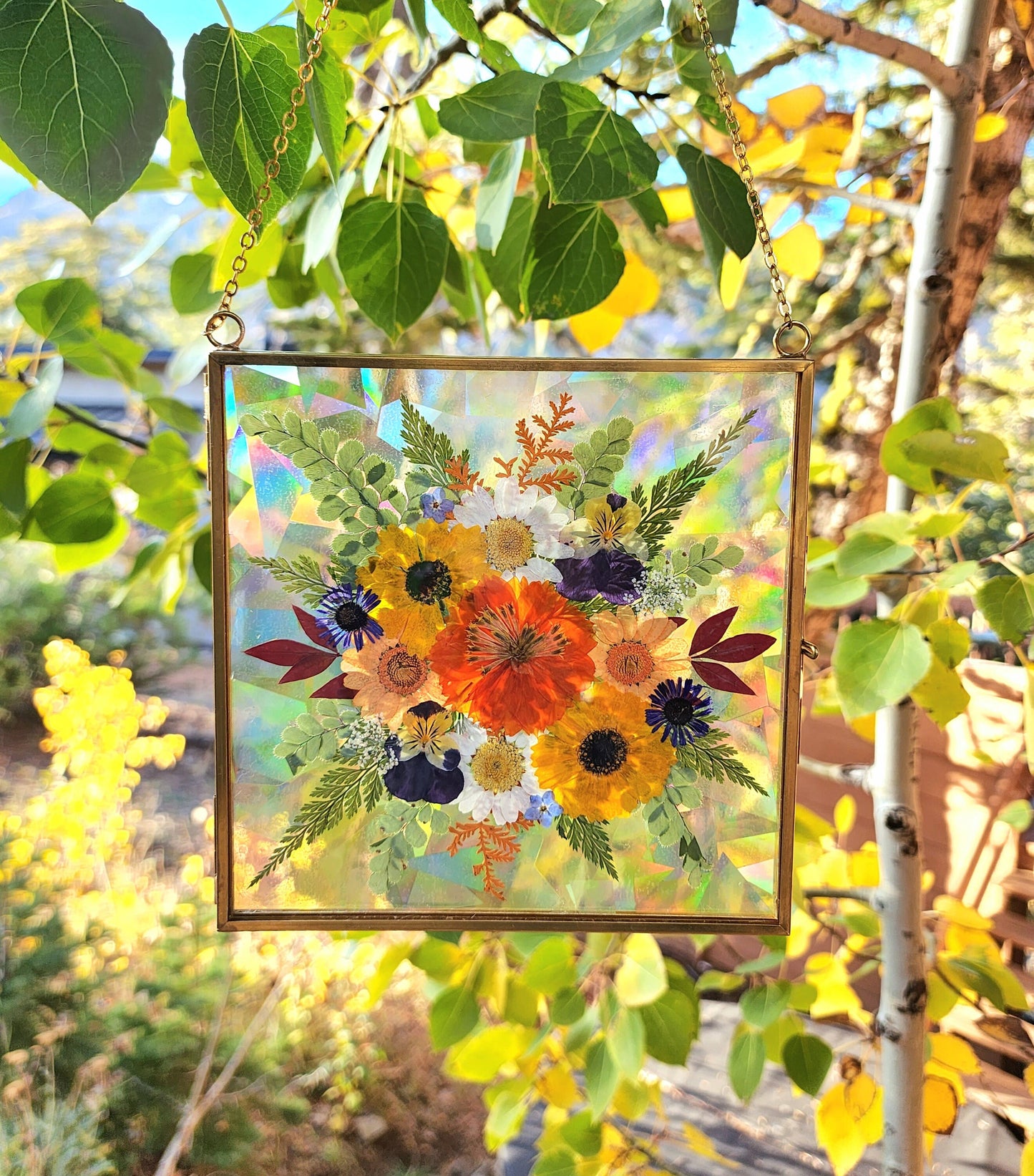 Falling For You - Fractal Floral Suncatcher