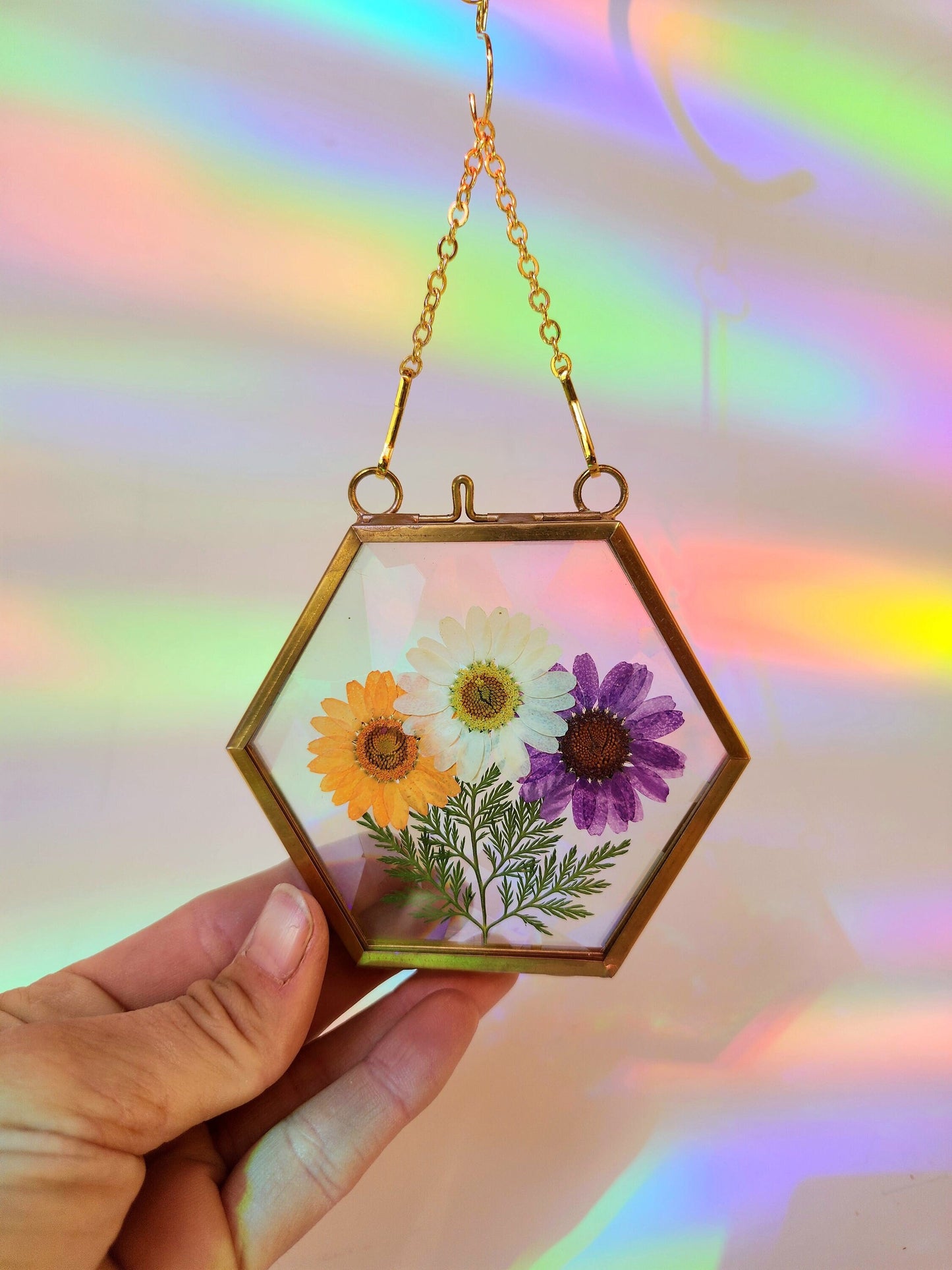 Sorbet Daisy Bouquet - Fractal Floral Suncatcher