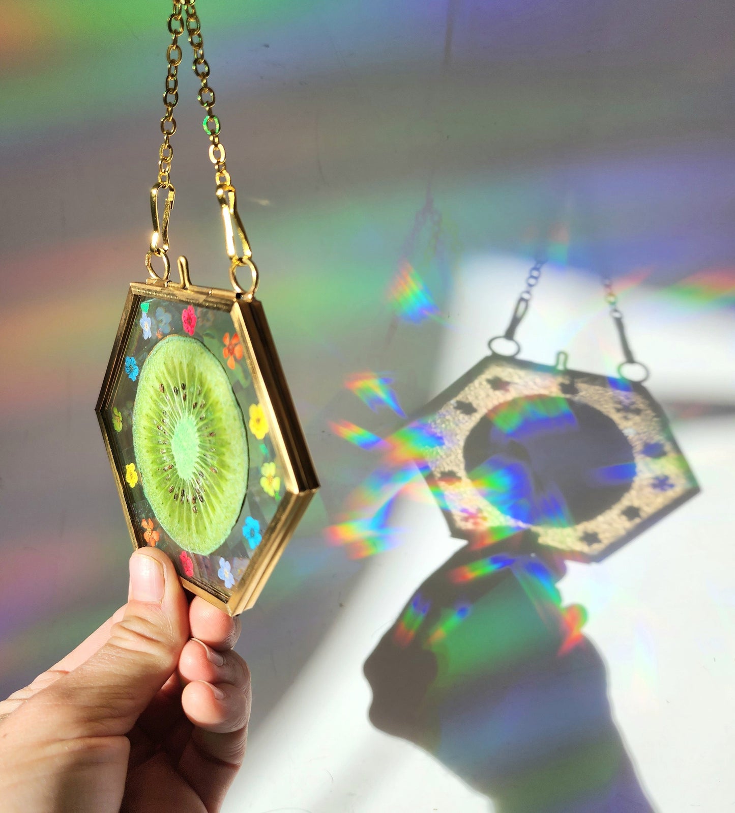 Kiwi Delight - Fractal Floral Suncatcher