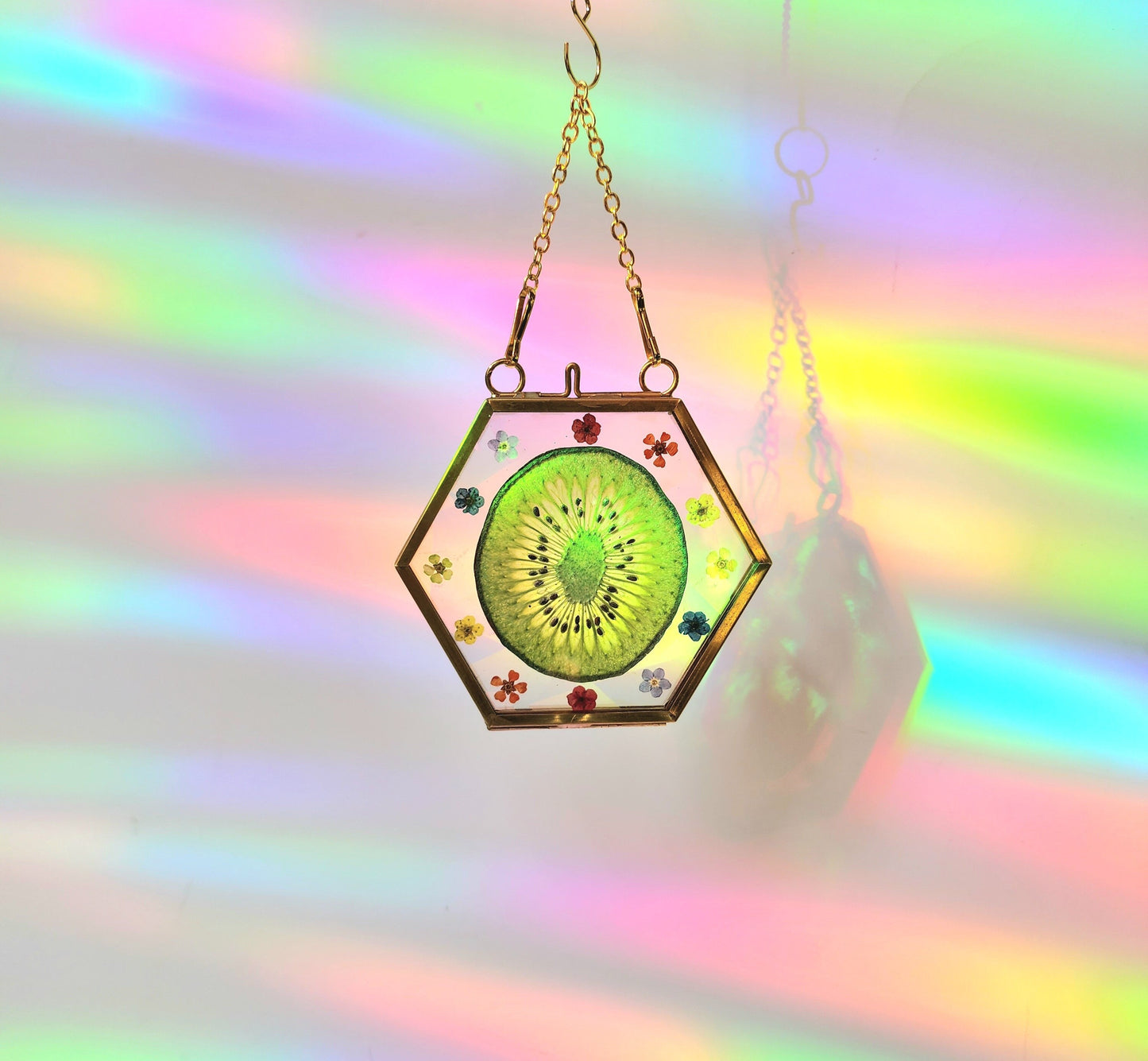 Kiwi Delight - Fractal Floral Suncatcher