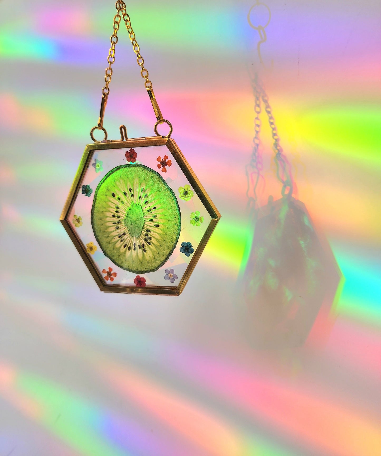Kiwi Delight - Fractal Floral Suncatcher