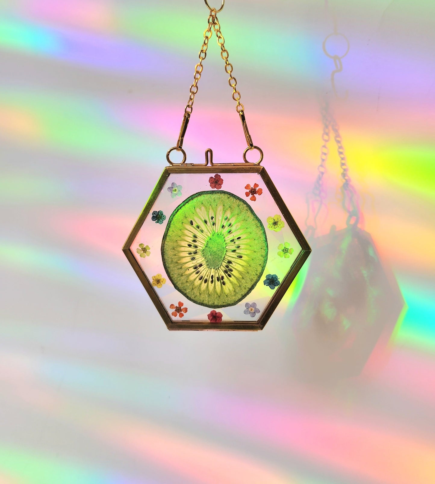 Kiwi Delight - Fractal Floral Suncatcher