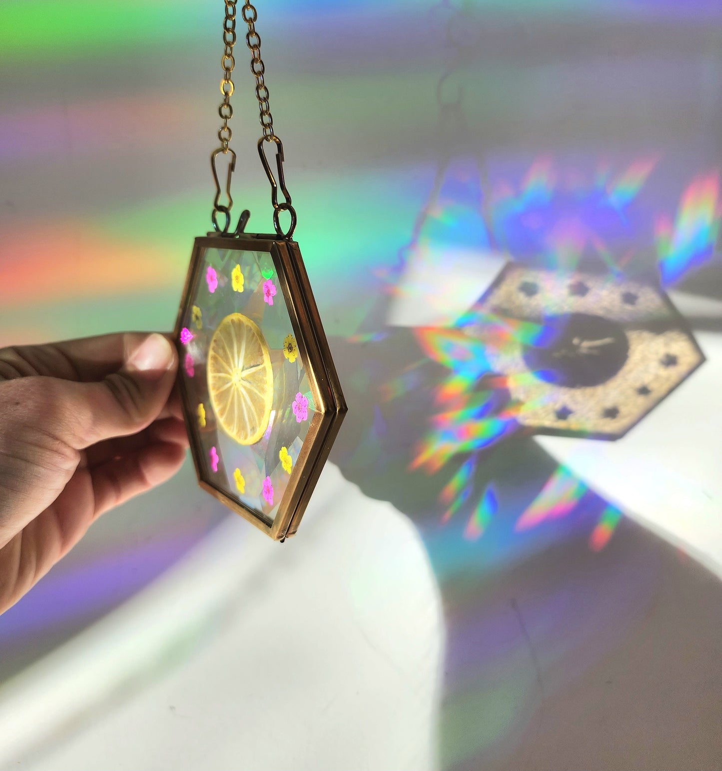 Lemonade Mix - Fractal Floral Suncatcher