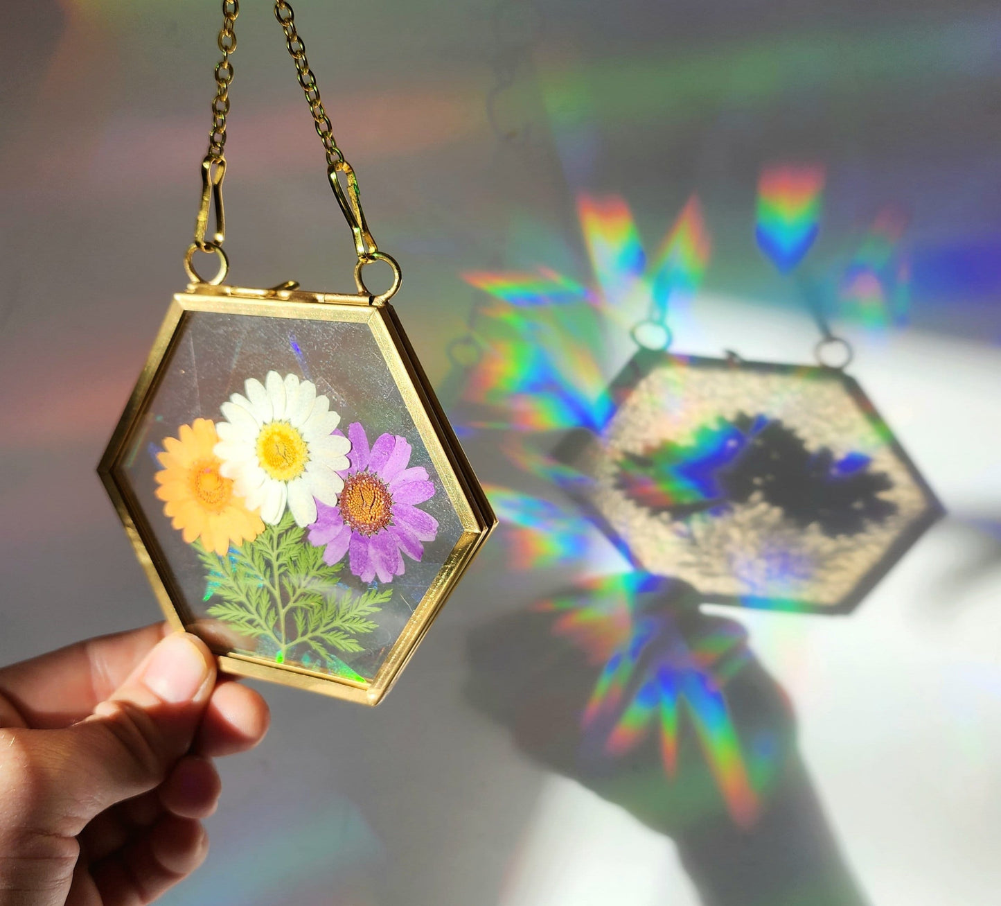 Sorbet Daisy Bouquet - Fractal Floral Suncatcher