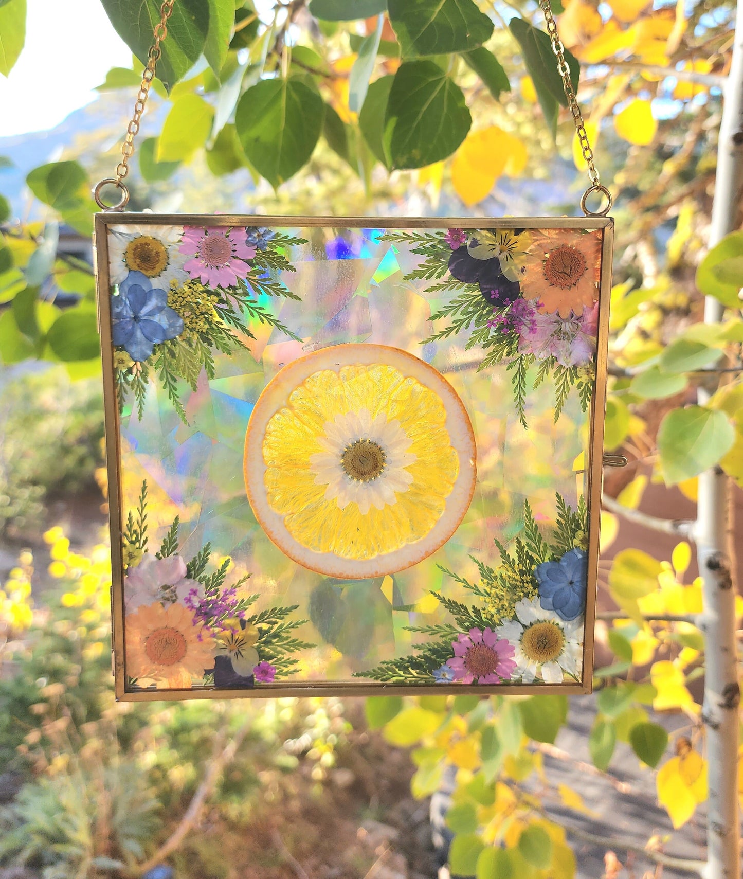 A Fruitful Tapestry - Fractal Floral Suncatcher