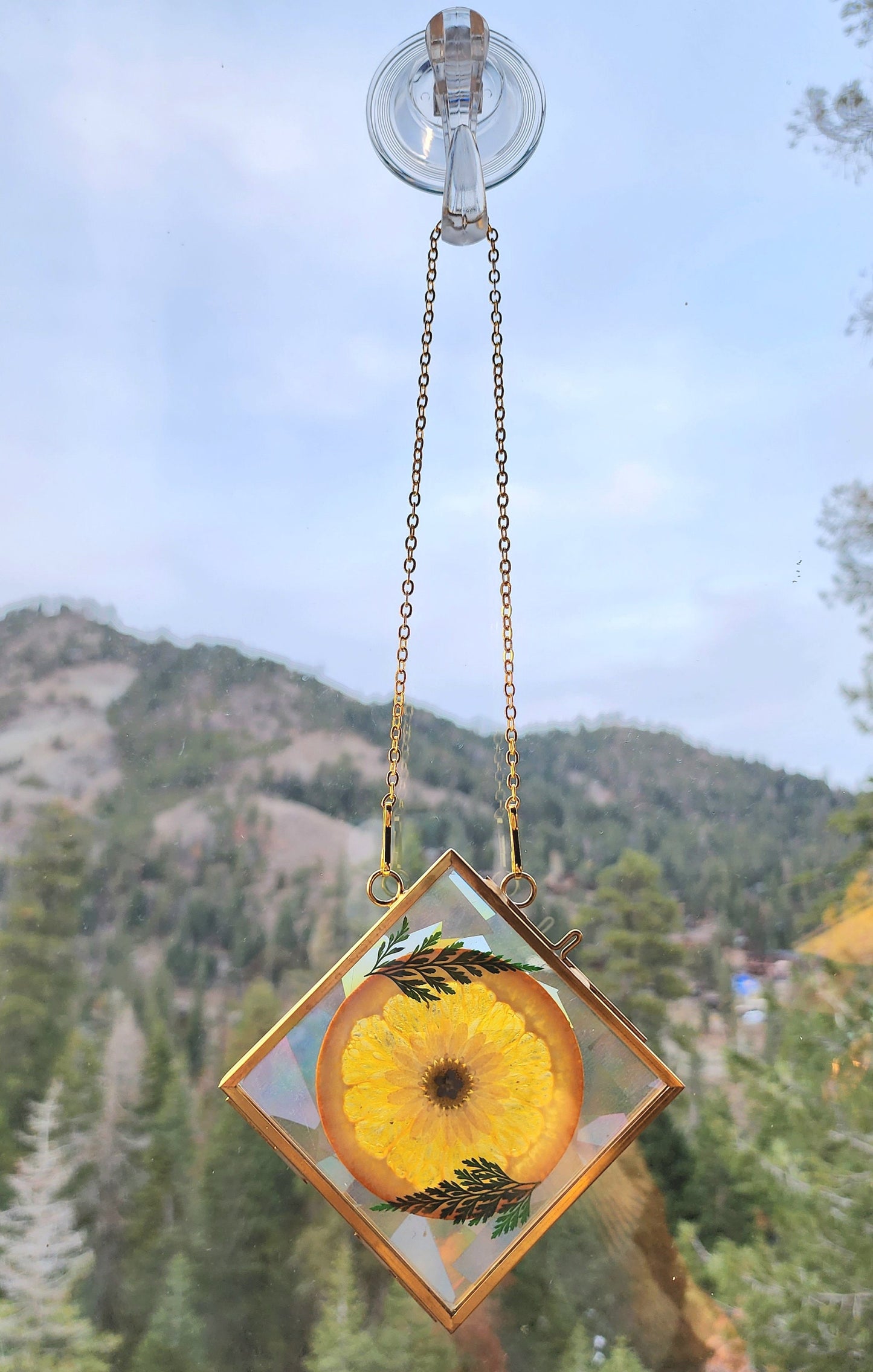 Orange Blossom - Fractal Floral Suncatcher